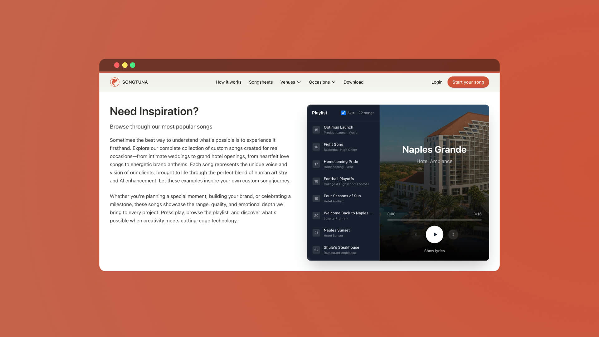 Songtuna — problem context